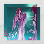 QUEEN GUINEVERE Aqua Blue, Blauwgroen Kaart (Voorkant / Achterkant)