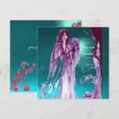 QUEEN GUINEVERE Aqua Blue, Blauwgroen Kaart (Voorkant / Achterkant)