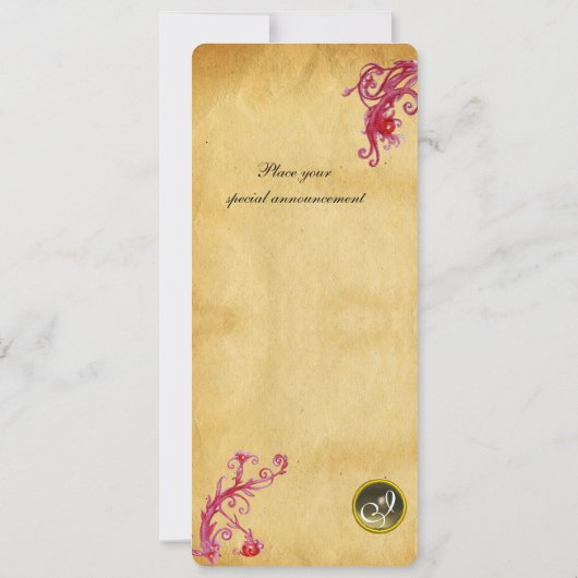 QUEEN GUINEVERE, Bruin Parchment Gem Monogram Kaart (Achterkant)