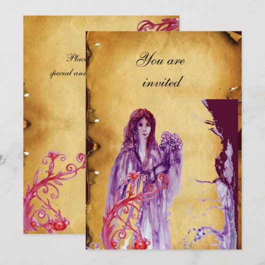 QUEEN GUINEVERE, bruin perkament Kaart (Voorkant / Achterkant)