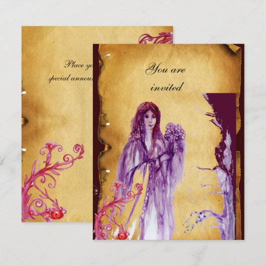 QUEEN GUINEVERE, bruin perkament Kaart (Voorkant / Achterkant)