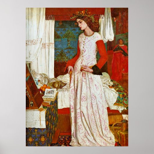 Queen Guinevere door William Morris Poster (Voorkant)