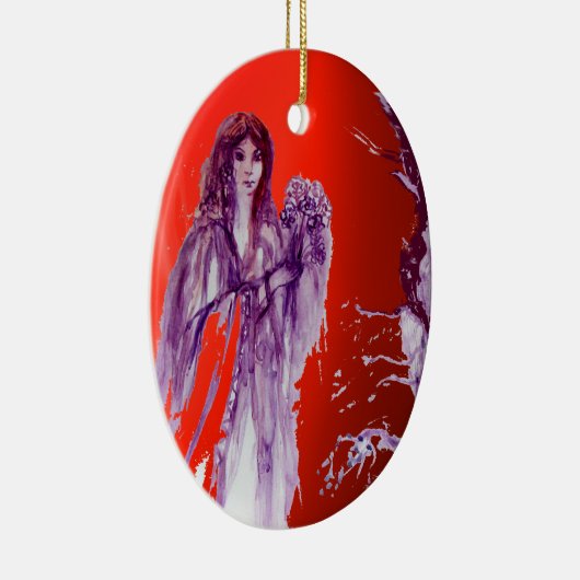 QUEEN GUINEVERE, KING ARTHUR LEGEND Paars Red Blue Keramisch Ornament (Rechts)