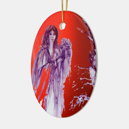 QUEEN GUINEVERE, KING ARTHUR LEGEND Paars Red Blue Keramisch Ornament (Links)