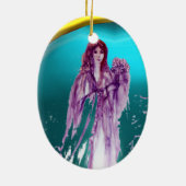 QUEEN GUINEVERE, KING ARTHUR LEGEND Paars Red Blue Keramisch Ornament (Achterkant)