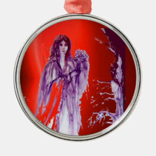 QUEEN GUINEVERE, KING ARTHUR LEGEND Paars Red Metalen Ornament