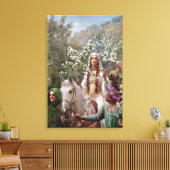 Queen Guinevere's Maying (by John Collier) Canvas Afdruk (Insitu (Woonkamer))