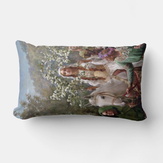 Queen Guinevere's Maying (by John Collier) Kussen (Voorkant)