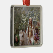 Queen Guinevere's Maying (by John Collier) Metalen Ornament (Rechts)