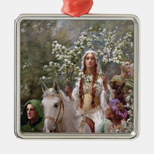 Queen Guinevere's Maying (by John Collier) Metalen Ornament (Voorkant)