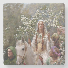 Queen Guinevere's Maying (by John Collier) Stenen Onderzetter