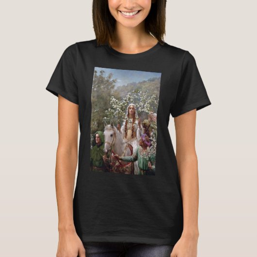 Queen Guinevere's Maying (by John Collier) T-shirt (Voorkant)