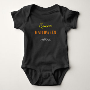 Queen Halloween Personalized Black Romper