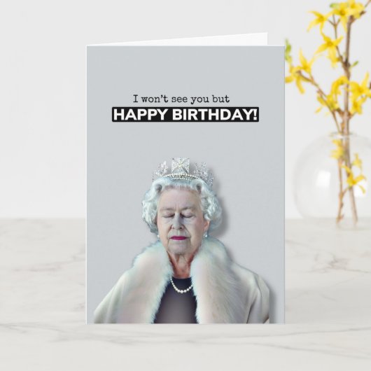 Queen Happy Birthday Kaart (Gele Bloem)