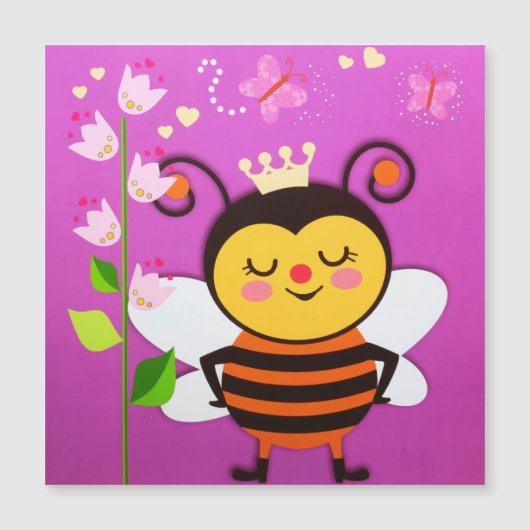 Queen Happy Little Honey Bijen Bloemen Vlinder (Voorkant)