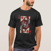 Queen Heart Playing Card Tee T-shirt (Voorkant)