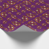 Queen Hearts Gold Crown Tiara  paars cadeau Cadeaupapier (Hoek)