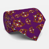 Queen Hearts Gold Crown Tiara patroon paars stropd Stropdas (Opgerold)