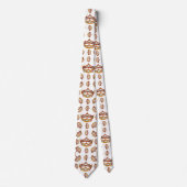 Queen Hearts Gold Crown Tiara patroon wit stropdas (Voorkant)