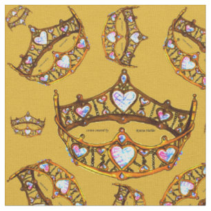 Queen Hearts Gold Crown Tiara patroongoldenrode Stof