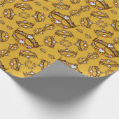 Queen Hearts Gold Crown Tiara patroonmosterd Cadeaupapier (Hoek)