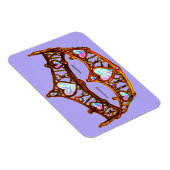 Queen Hearts Gold Crown Tiara Periwinkle magnet Magneet (Rechterzijde)