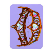 Queen Hearts Gold Crown Tiara Periwinkle magnet Magneet (Verticaal)