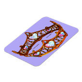 Queen Hearts Gold Crown Tiara Periwinkle magnet Magneet (Linkerzijde)