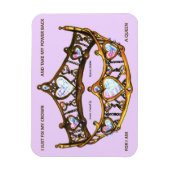 Queen Hearts Gold Crown Tiara roze lila tekst Magneet (Verticaal)
