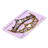 Queen Hearts Gold Crown Tiara roze lila tekst Magneet (Linkerzijde)