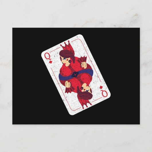 Queen Hearts Playing Cards Casino Poker Game Gift Briefkaart (Voorkant)