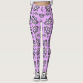 Queen Hearts Silver Crown Tiara roze lila smog Leggings (Voorkant)