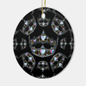 Queen Hearts Silver Crowns Tiaras zwart ornament (Links)