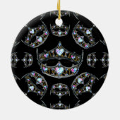 Queen Hearts Silver Crowns Tiaras zwart ornament (Achterkant)
