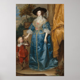Queen Henrietta Maria met Sir Jeffrey Hudson Poster