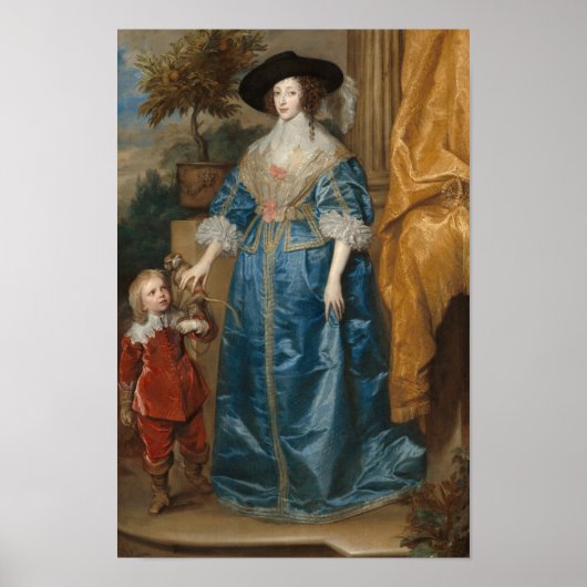 Queen Henrietta Maria met Sir Jeffrey Hudson Poster (Voorkant)