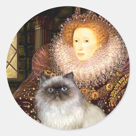 Queen- Himalayan cat 7 Ronde Sticker (Voorkant)