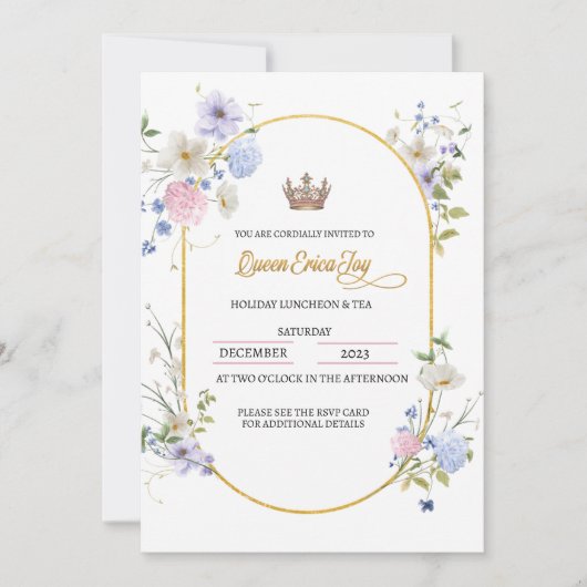 Queen Holiday Luncheon Uitnodiging (Voorkant)