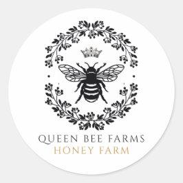 Queen Honey Bee Zwart Wit Goud Product Labels