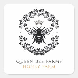 Queen Honey Bee Zwart Wit Goud Product Labels