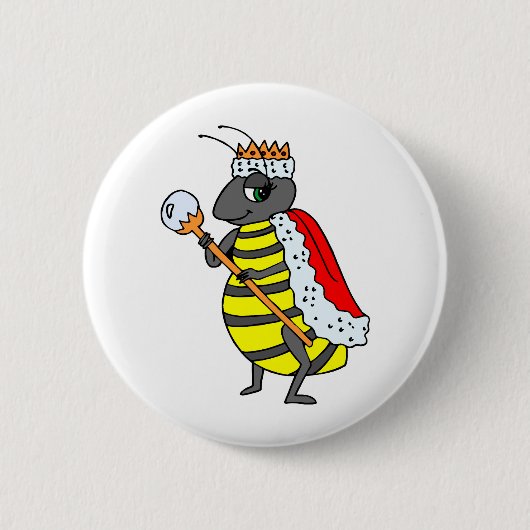 Queen Honeybee Diva Cartoon Ronde Button 5,7 Cm (Voorkant)
