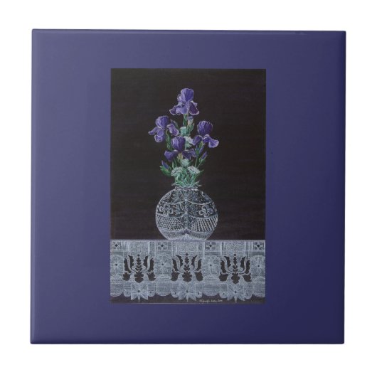 Queen Iris's Lace Tegeltje (Voorkant)
