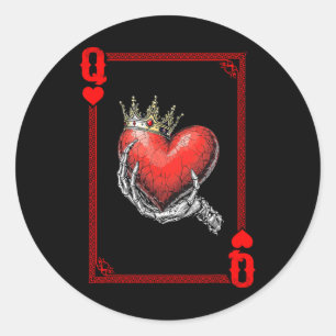 Queen King Of Harten Speelkaart Koppel Matching Ronde Sticker