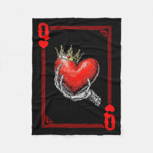 Queen King Of Hearts Speelkaart Koppel Matching Fleece Deken
