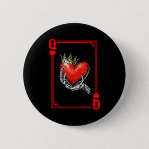 Queen King Of Hearts Speelkaart Koppel Matching Ronde Button 5,7 Cm