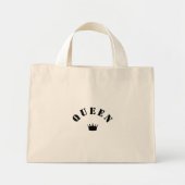 QUEEN Kroon Script Grafisch Moderne Koninklijke Lo Mini Tote Bag (Voorkant)