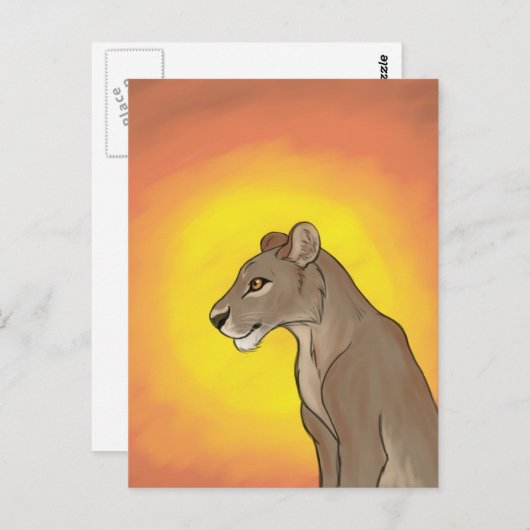 Queen Lioness Briefkaart (Voorkant / Achterkant)