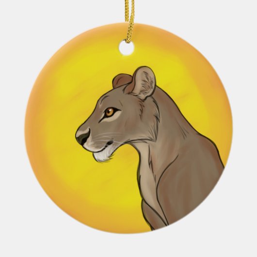 Queen Lioness Keramisch Ornament (Voorkant)