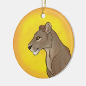 Queen Lioness Keramisch Ornament (Links)