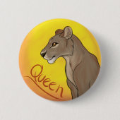 Queen Lioness Ronde Button 5,7 Cm (Voorkant)